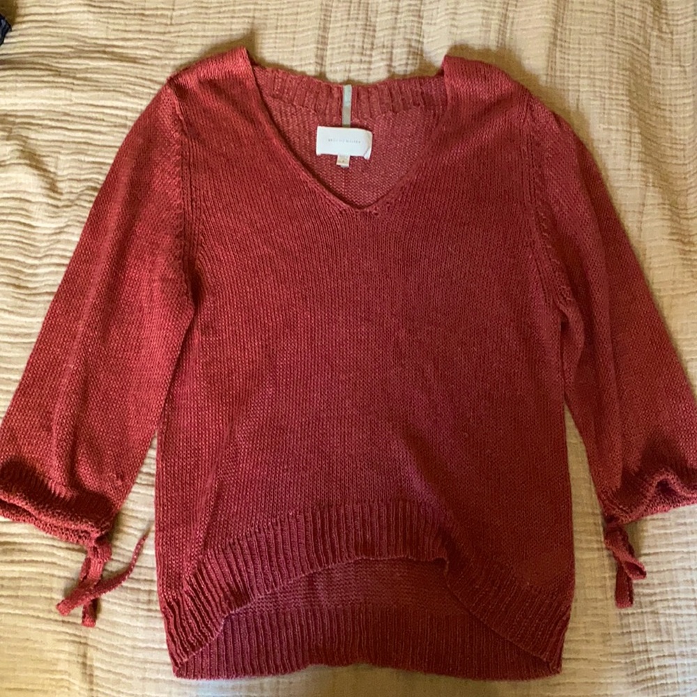 Gorgeous Brochu Walker semi-sheer eyelet sweater, size small